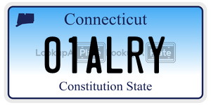 01ALRY license plate in Connecticut