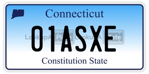 01ASXE license plate in Connecticut