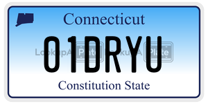 01DRYU  license plate in CT