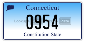 0954 license plate in Connecticut