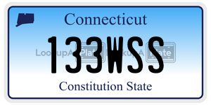 133WSS license plate in Connecticut