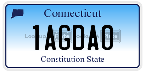 1AGDA0 license plate in Connecticut