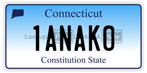 1ANAK0 license plate in Connecticut