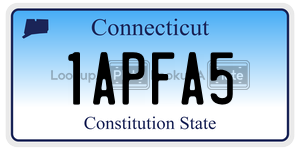 1APFA5  license plate in CT