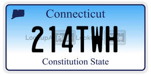 214TWH license plate in Connecticut