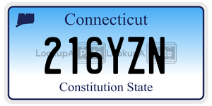 216YZN  license plate in CT