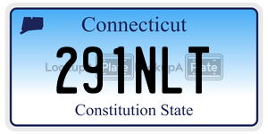 291NLT license plate in Connecticut