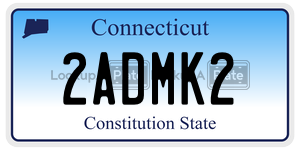 2ADMK2 license plate in Connecticut
