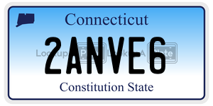 2ANVE6  license plate in CT
