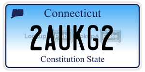 2AUKG2 license plate in Connecticut