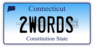 2WORDS license plate in Connecticut