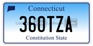 360TZA license plate in Connecticut