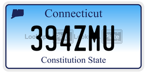 394ZMU  license plate in CT