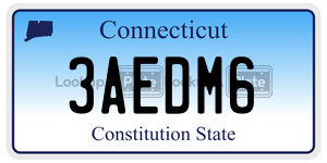3AEDM6 license plate in Connecticut