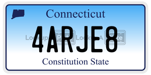 4ARJE8 license plate in Connecticut
