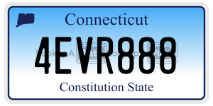 4EVR888 license plate in Connecticut
