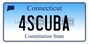 4SCUBA license plate in Connecticut