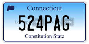524PAG license plate in Connecticut