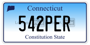 542PER license plate in Connecticut