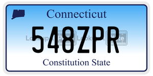 548ZPR license plate in Connecticut