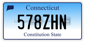 578ZHN license plate in Connecticut