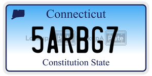 5ARBG7 license plate in Connecticut