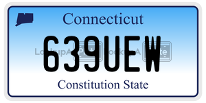 639UEW license plate in Connecticut