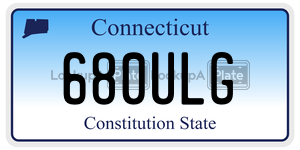 680ULG  license plate in CT