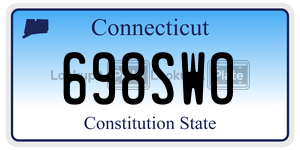 698SWO license plate in Connecticut