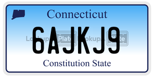 6AJKJ9 license plate in Connecticut