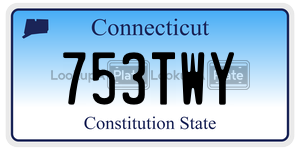 753TWY  license plate in CT