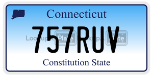 757RUV  license plate in CT