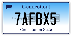 7AFBX5 license plate in Connecticut