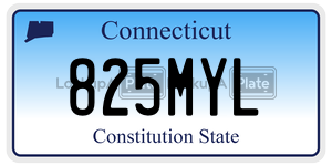 825MYL license plate in Connecticut