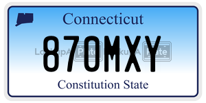 870MXY license plate in Connecticut