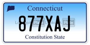 877XAJ  license plate in CT