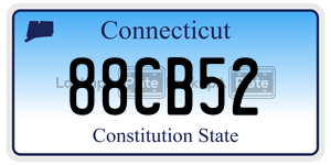 88CB52 license plate in Connecticut