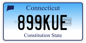 899KUE license plate in Connecticut