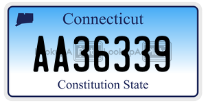 AA36339 license plate in Connecticut
