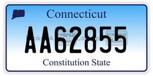 AA62855 license plate in Connecticut