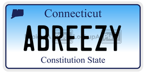ABREEZY license plate in Connecticut