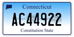 AC44922 license plate in Connecticut