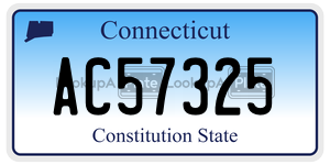 AC57325 license plate in Connecticut