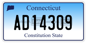 AD14309 license plate in Connecticut