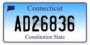 AD26836 license plate in Connecticut