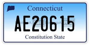 AE20615 license plate in Connecticut