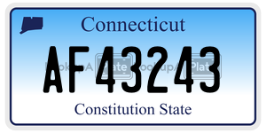 AF43243 license plate in Connecticut
