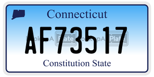 AF73517 license plate in Connecticut