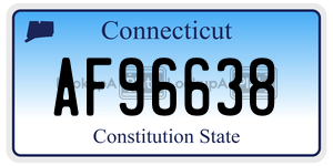 AF96638 license plate in Connecticut