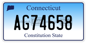 AG74658  license plate in CT